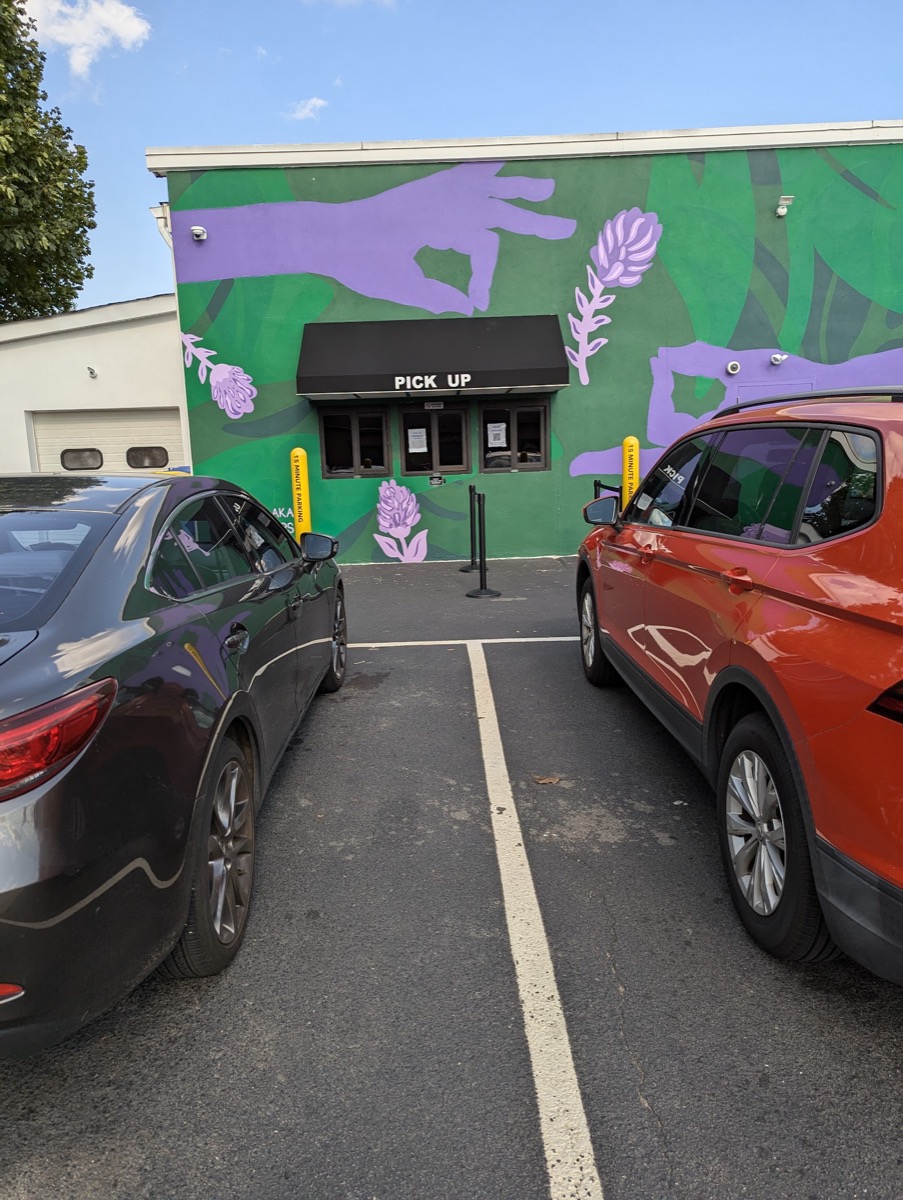 The drive-up pickup window and 15-minute parking spots at ANJA in Highland Park